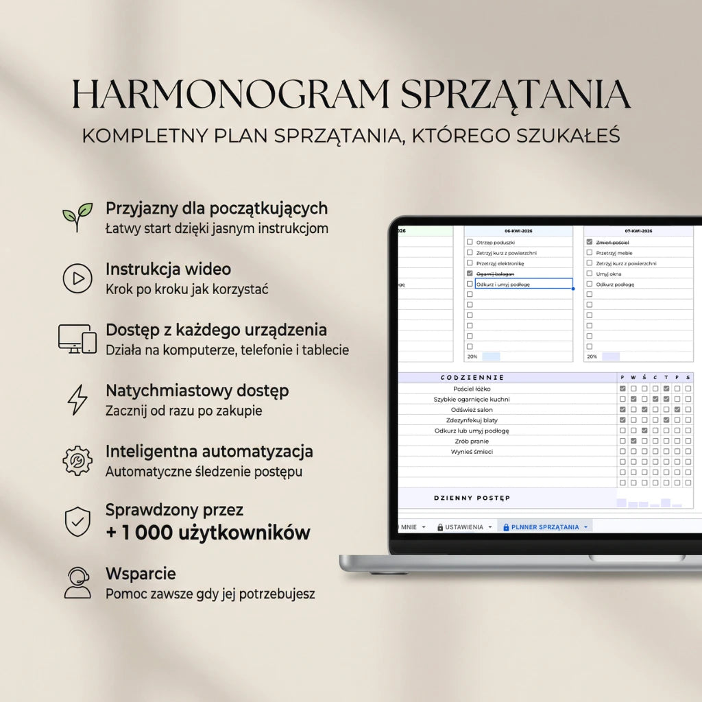 Harmonogram Sprzątania w Exelu
