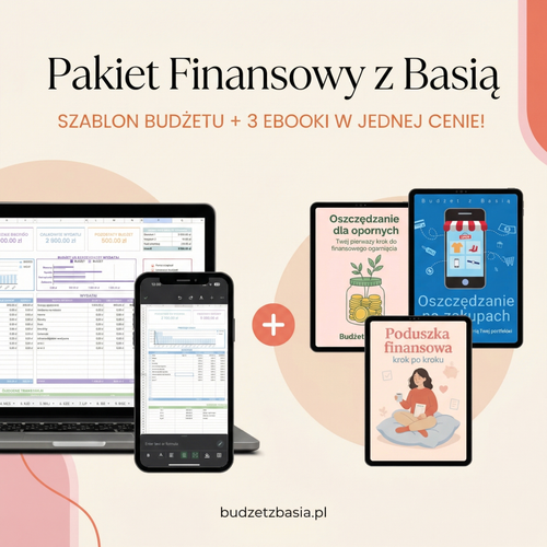 Zestaw Finansowy z Basią Szablon Budżetu w Excelu + 3 Ebooki Finansowe
