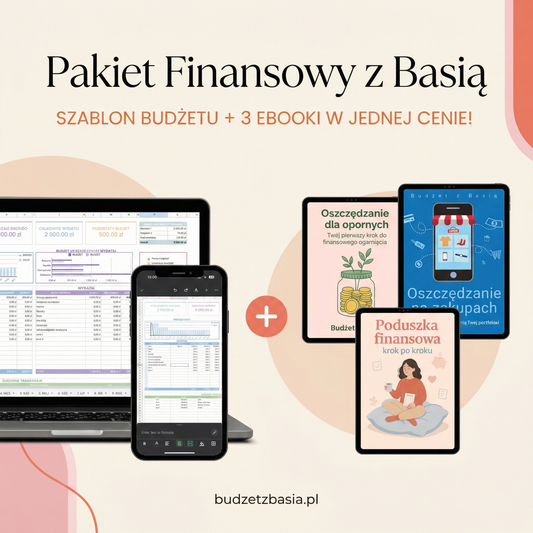 Zestaw Finansowy z Basią Szablon Budżetu w Excelu + 3 Ebooki Finansowe